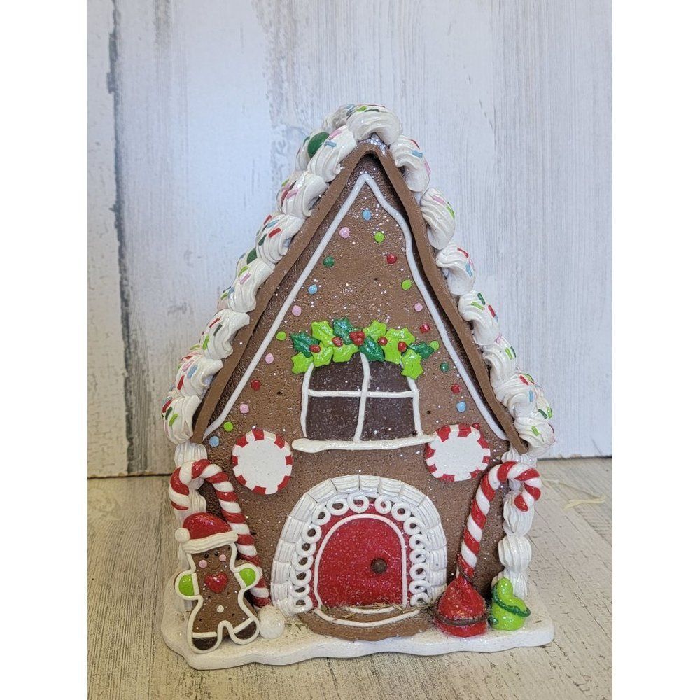 St‎ Nicholas square gingerbread house village accessory glitter Xmas